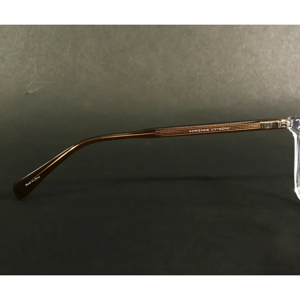 Adrienne Vittadini Eyeglasses Frames AV6020 OAH Crystal Clear Brown 55-20-150